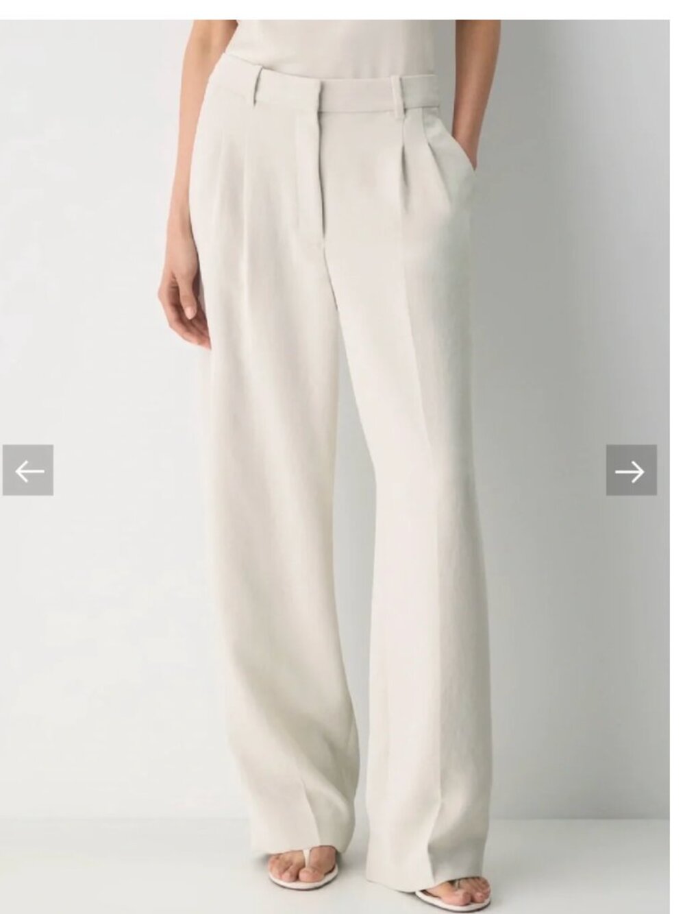 NWT The Effortless Pant Crepette Japanese High-waisted Wide-leg Trousers Size 10